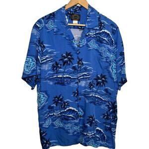 Made in Hawaii - Hawaiian Reserve Collection Blue Islands Map Short Sleeve Shirt